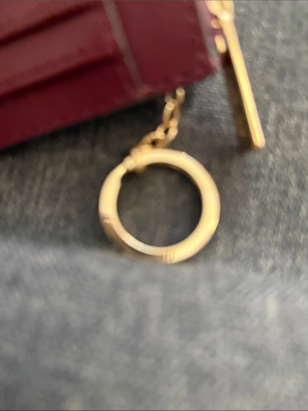 Michael Kors Quilted Card Case Wallet - Burgundy with Gold Hardware